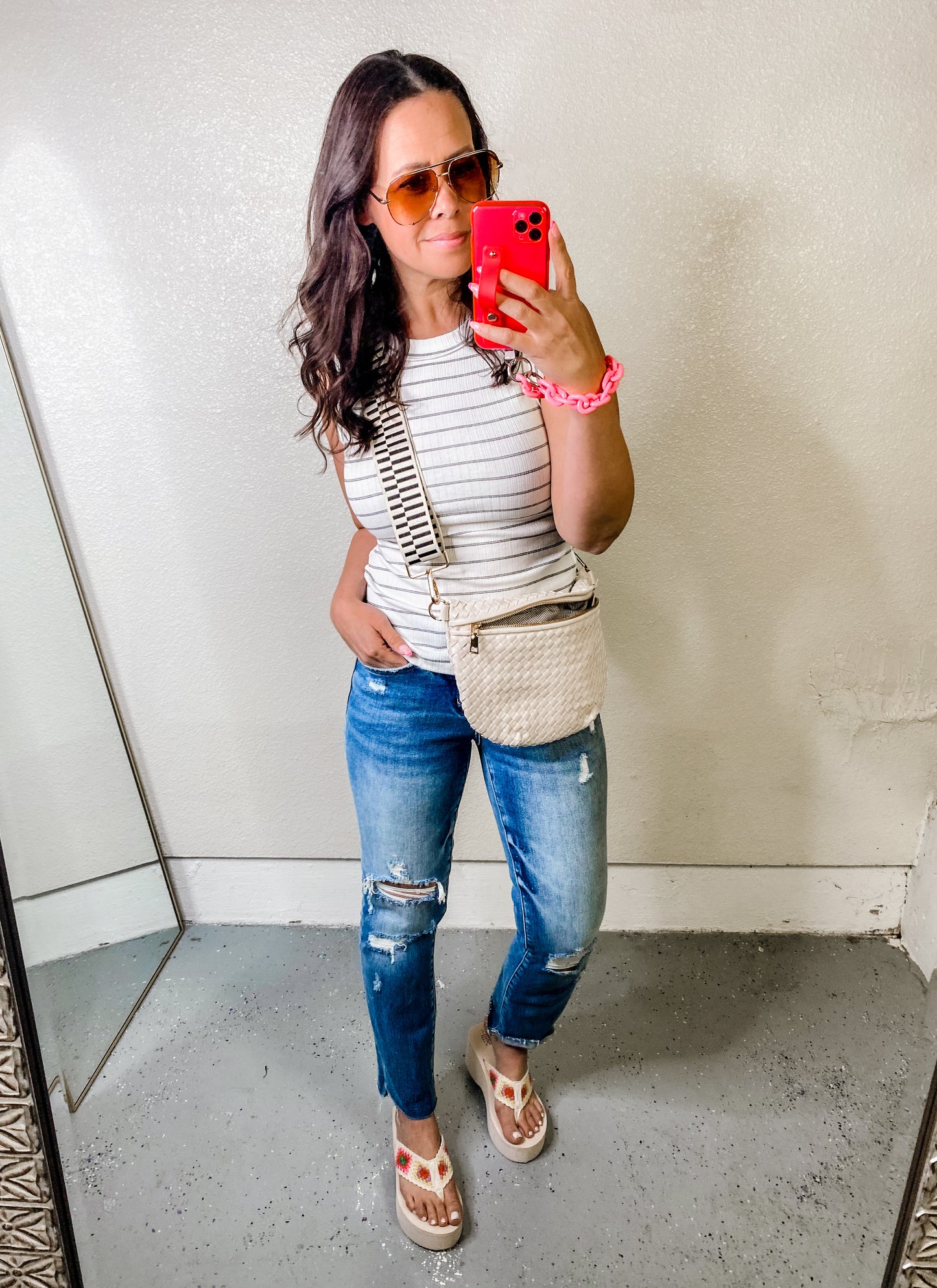 Striped Round Neck Tank