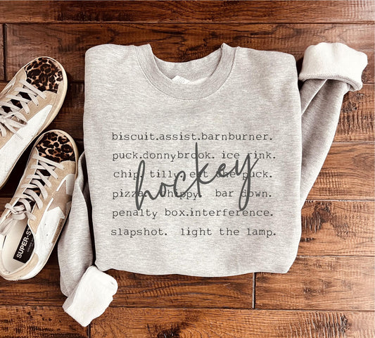 Hockey Words Sweatshirt