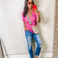 Pink V-Neck Short Sleeve T-Shirt