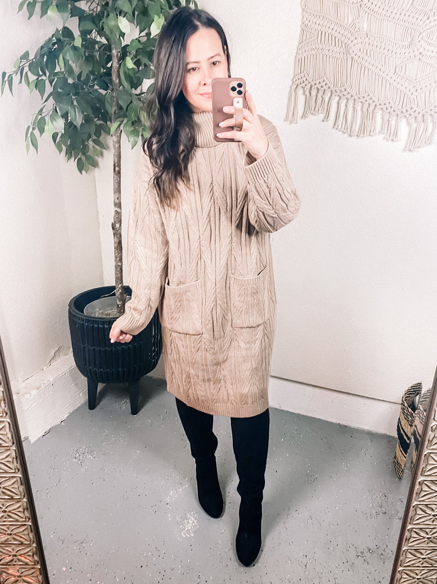 Bundled Beauty Turtleneck Sweater Dress