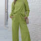 Take Me Away Textured Long Sleeve Top and Pants Set - 6 Colors