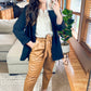 Cotton Bleu Classic Oversized Jacket Blazer in Black and Camel