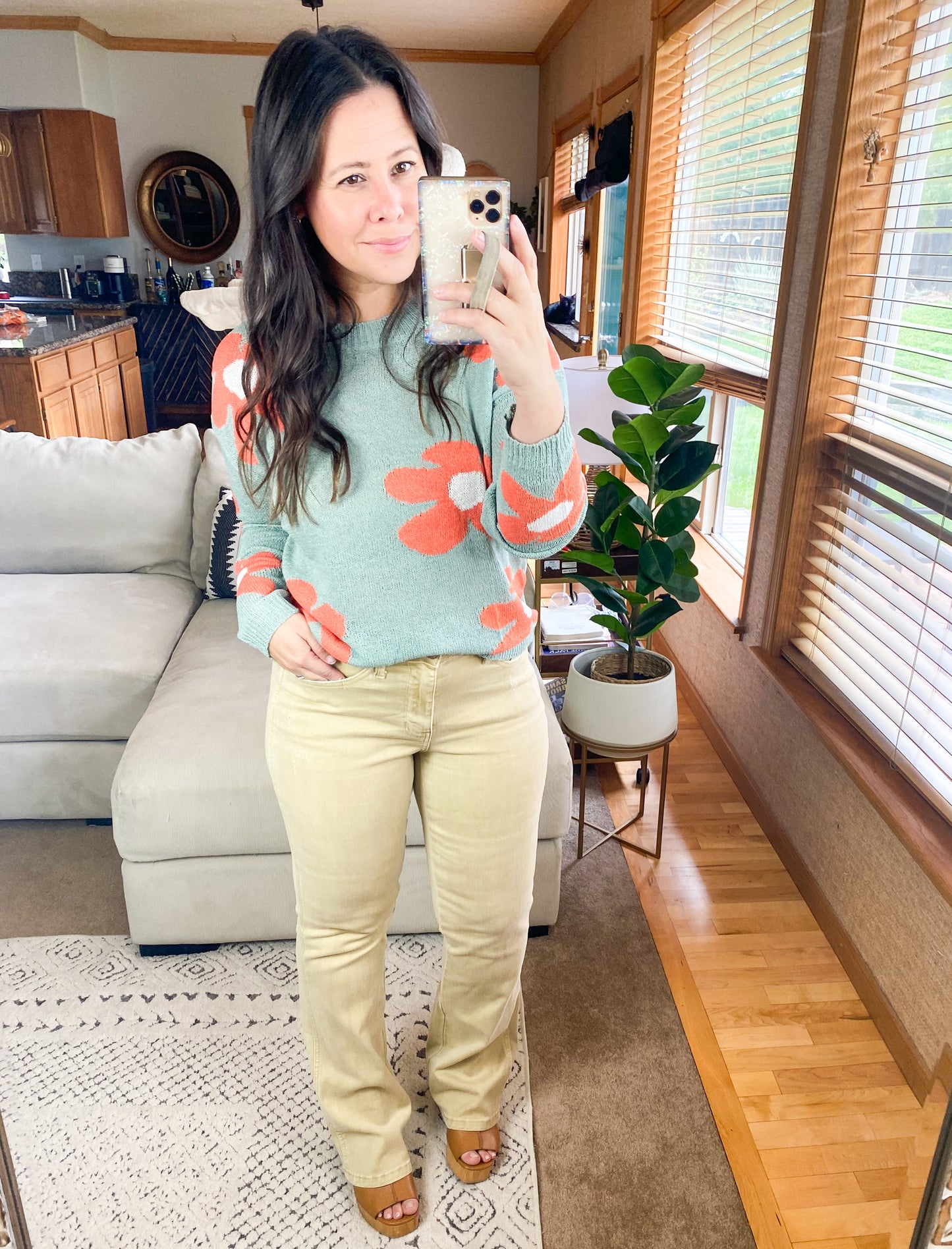 In The Groove Mod Floral Sweater