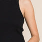 Ribbed Round Neck Tank - Black