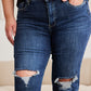 RFM Tummy Control Straight Leg Cropped Jeans - Distressed