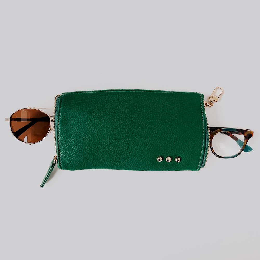 Skyla 2-in-1 Glasses Case Holder: Brown