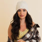Smiley Face Embroidered Ribbed Knit Beanie: Mustard