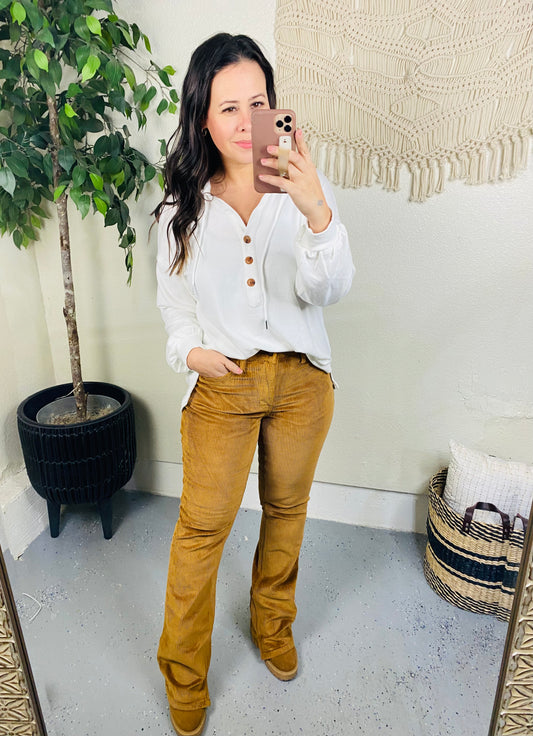 Judy Blue Bootcut Corduroy Pants in Camel