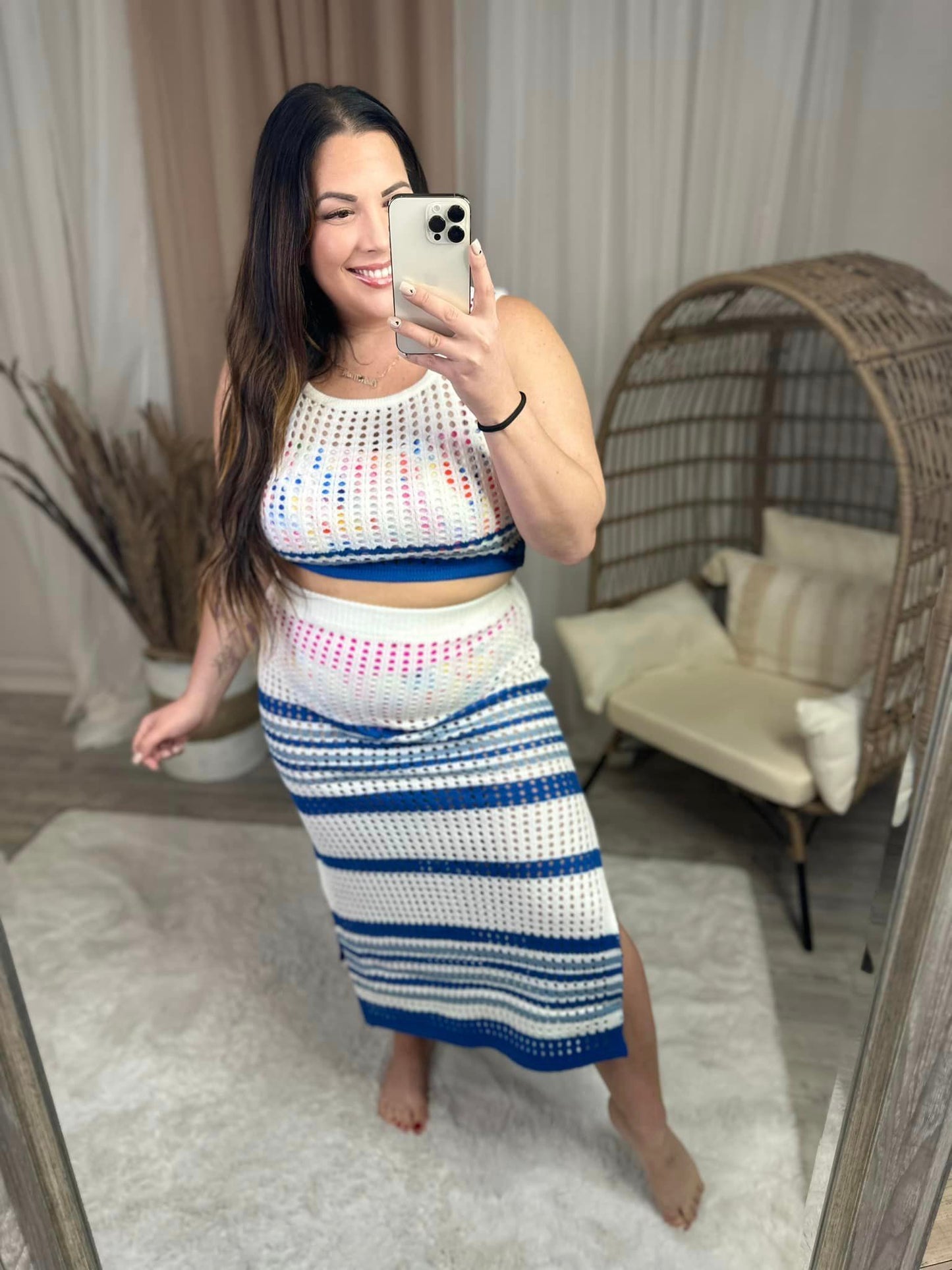 PREORDER: ISLA STRIPED CROCHET COVER UP SET (ETA 4/7)