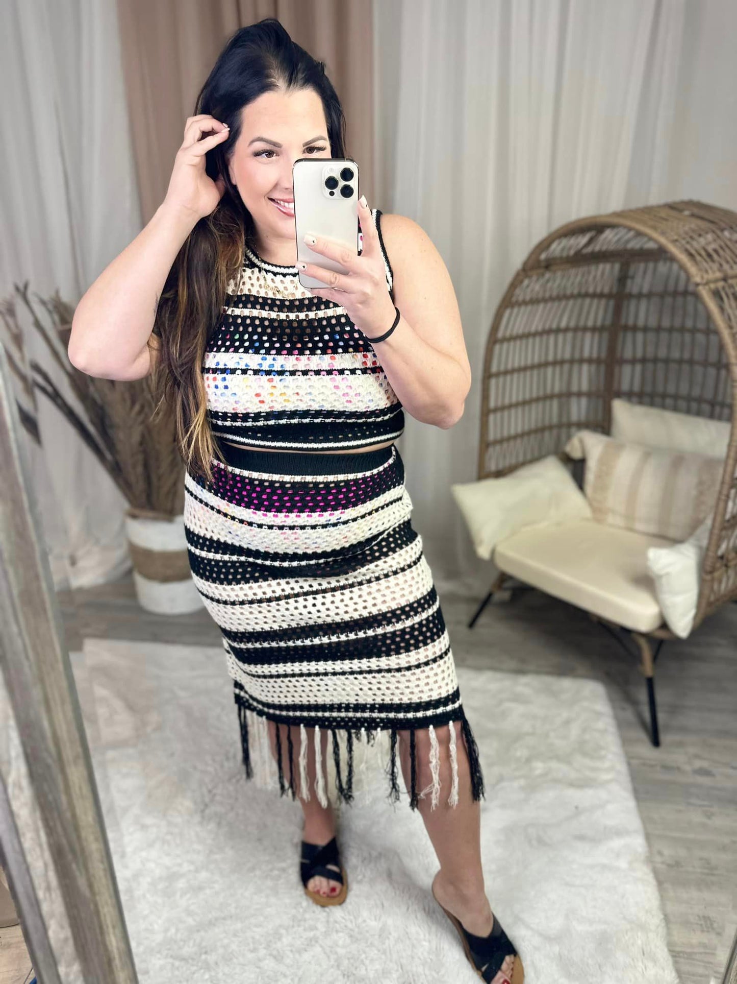 PREORDER: ISLA STRIPED CROCHET COVER UP SET (ETA 4/7)