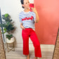 America Striped Knit Top