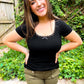 PREORDER: Lucy Lace Trim Ribbed Tee