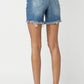 RISEN Mid Thigh Distressed Denim Shorts