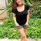 PREORDER: Lucy Lace Trim Ribbed Tee