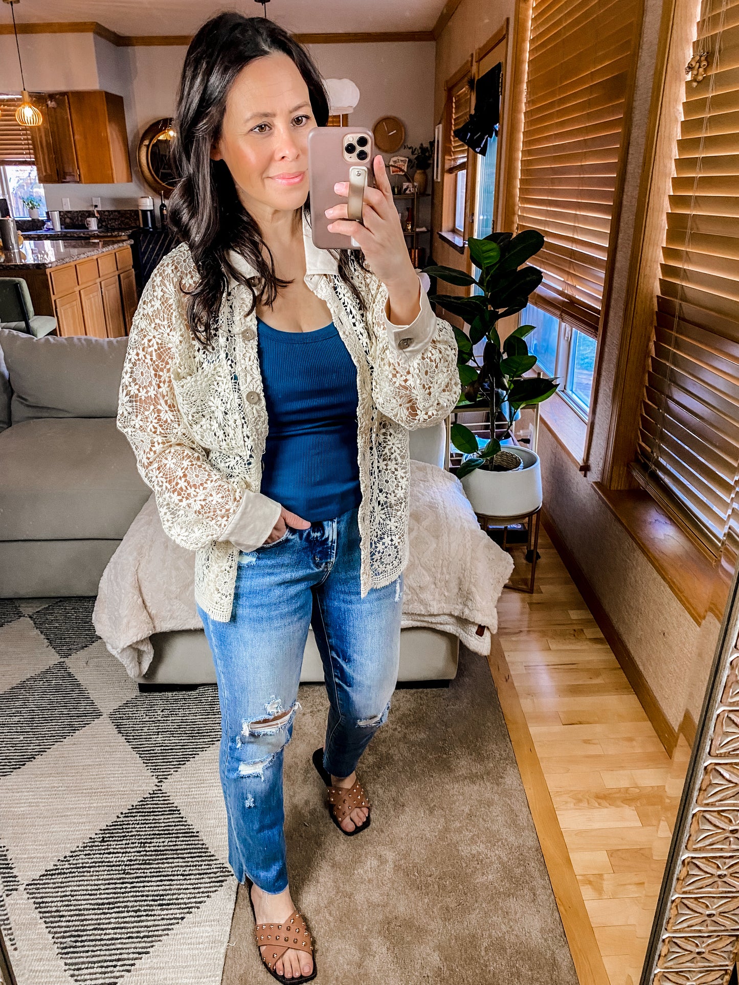 Vintage Lace Lace Button Up