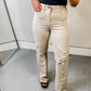 Judy Blue High Waist Distressed Straight Leg Jeans - Bone
