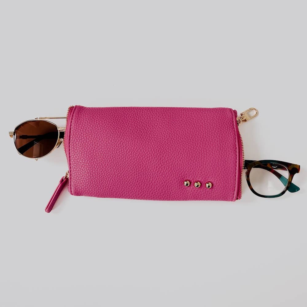 Skyla 2-in-1 Glasses Case Holder: Brown