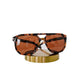 Goldie Double Bridge Aviator Sunglasses: Brown Lens