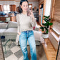 Kancan Pleated Wide Leg Jeans