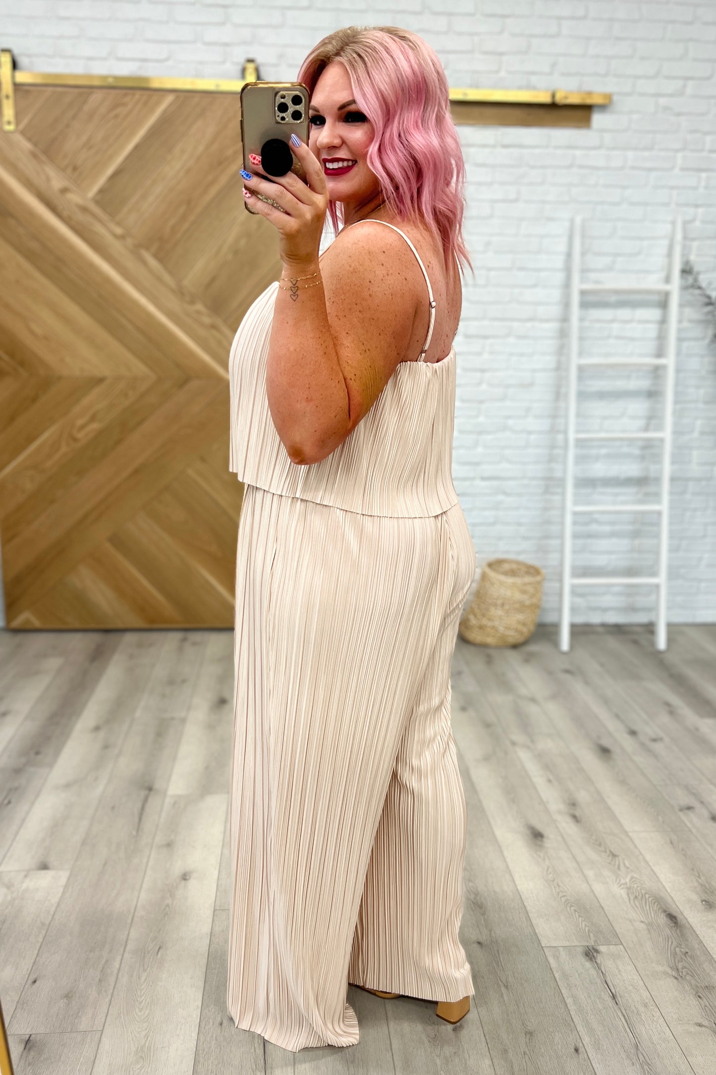Pleased to Hear It Plisse Jumpsuit