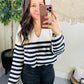 Memorable Moments Striped Sweater in White/Navy