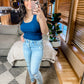Judy Blue Mid Rise Tummy Control Distressed Skinny Jeans