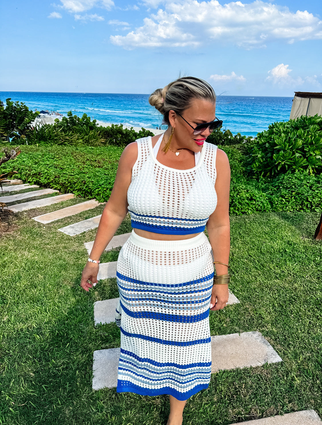 PREORDER: ISLA STRIPED CROCHET COVER UP SET (ETA 4/7)