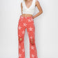 RISEN Distressed Raw Hem Star Pattern Jeans