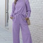 Take Me Away Textured Long Sleeve Top and Pants Set - 6 Colors