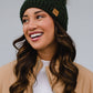Dark Green Knit Pom Hat
