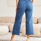 RFM Tummy Control Cropped Wide Leg Jeans - Blue Slate