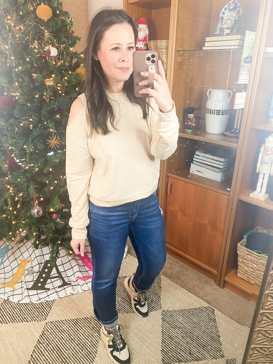 Carefully Crafted Cold Shoulder Blouse
