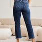 RFM Tummy Control Straight Leg Cropped Jeans - Distressed
