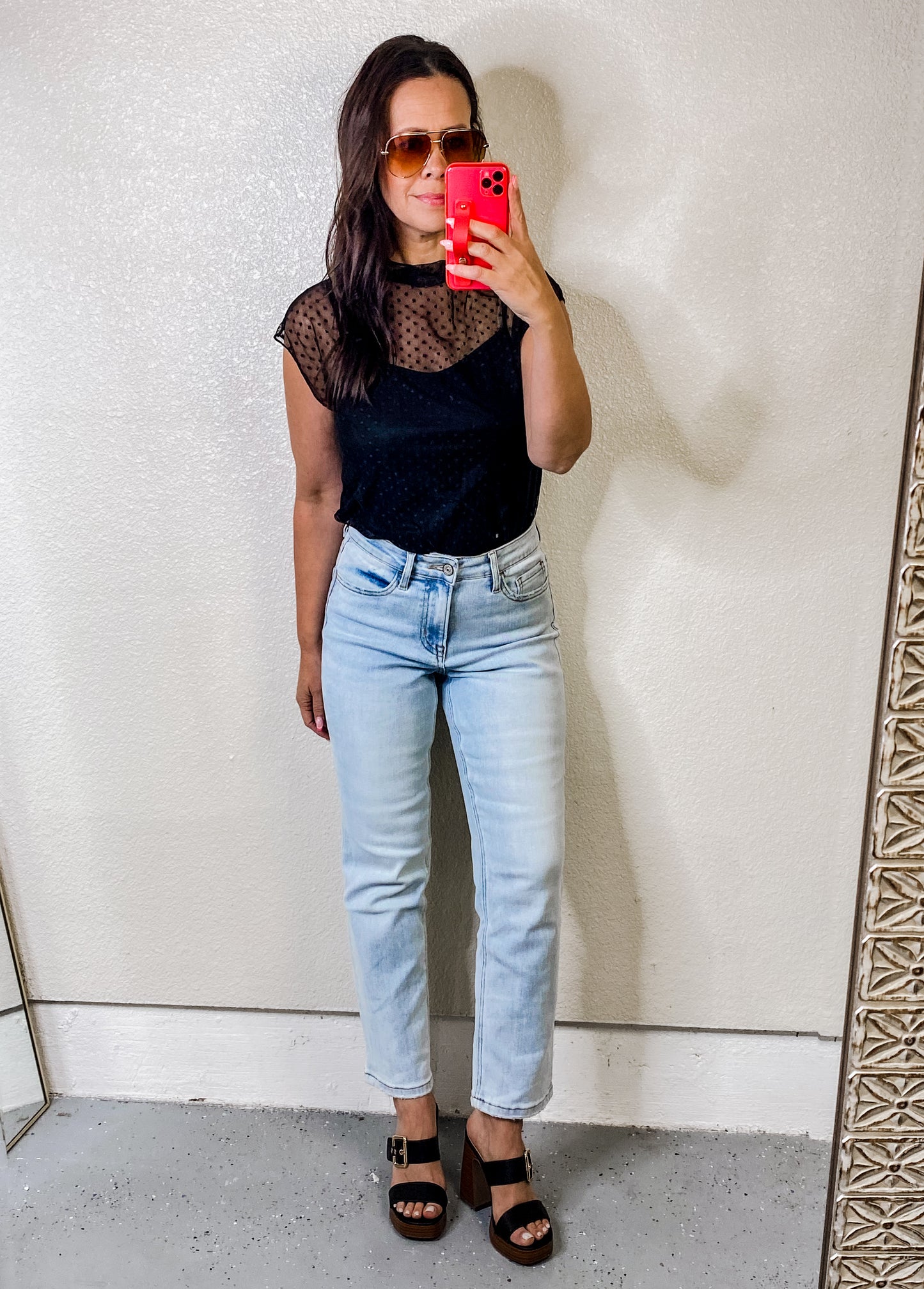 Here And Now Mock Neck Top In Black