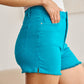 RFM Tummy Control High Waist Denim Shorts - Crystal Teal