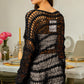 Long Sleeve Knit Cover Up - Black