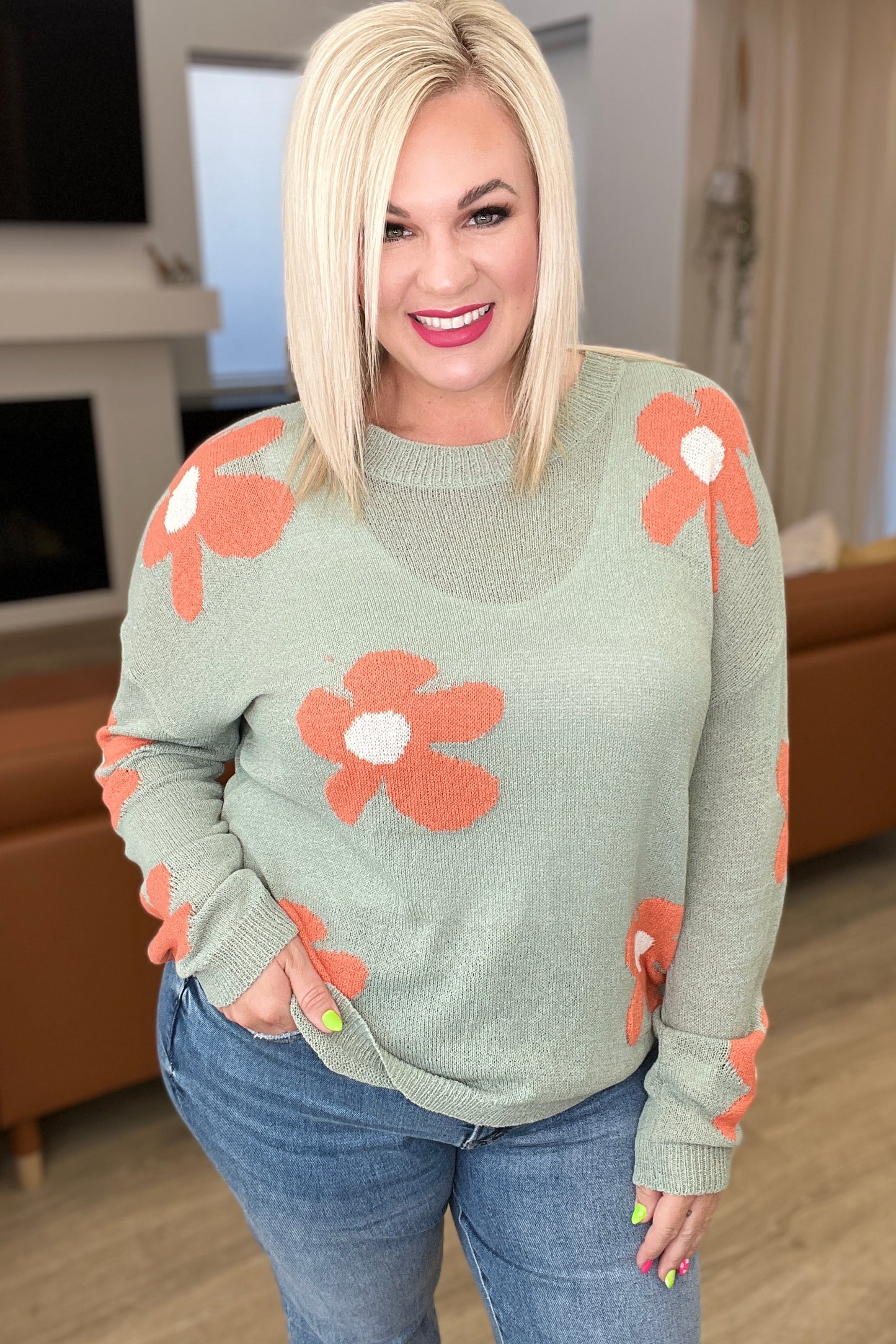 In The Groove Mod Floral Sweater