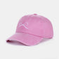 Bow Embroidered Washed Ballcap