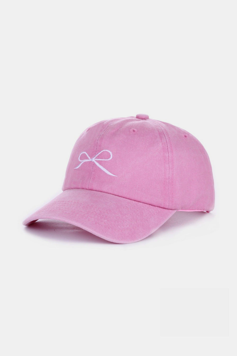 Bow Embroidered Washed Ballcap