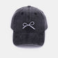 Bow Embroidered Washed Ballcap