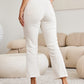 RFM Tummy Control High Waist Cropped Boot Cut Jeans - Off White