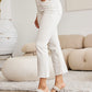 RFM Tummy Control High Waist Cropped Boot Cut Jeans - Off White