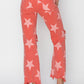 RISEN Distressed Raw Hem Star Pattern Jeans