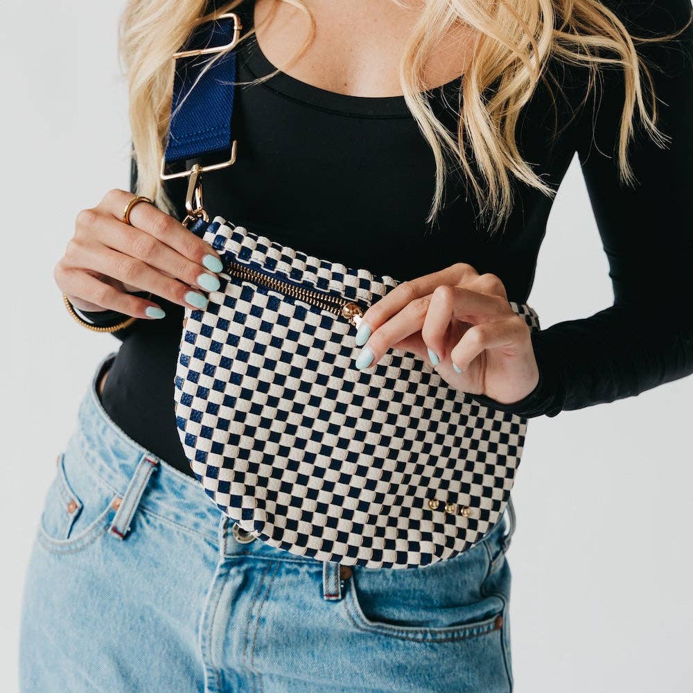 Westlyn Woven Bum Bag Wholesale - NEW COLOR ADDED!: Checkered Coffee