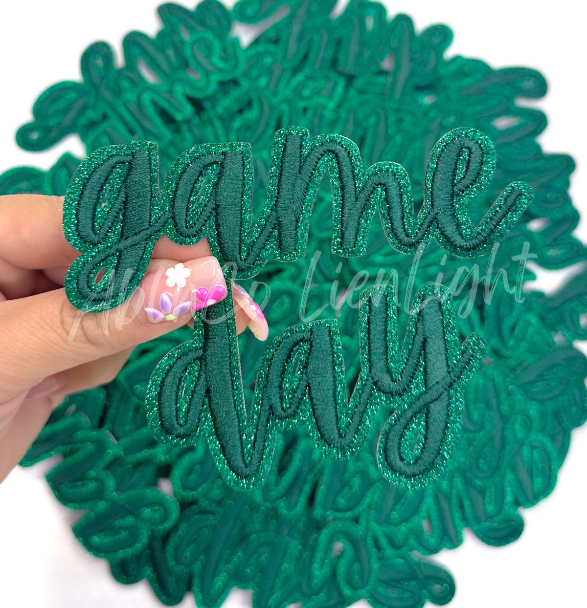 Green sticker adhesive game day clear stadium bag patch