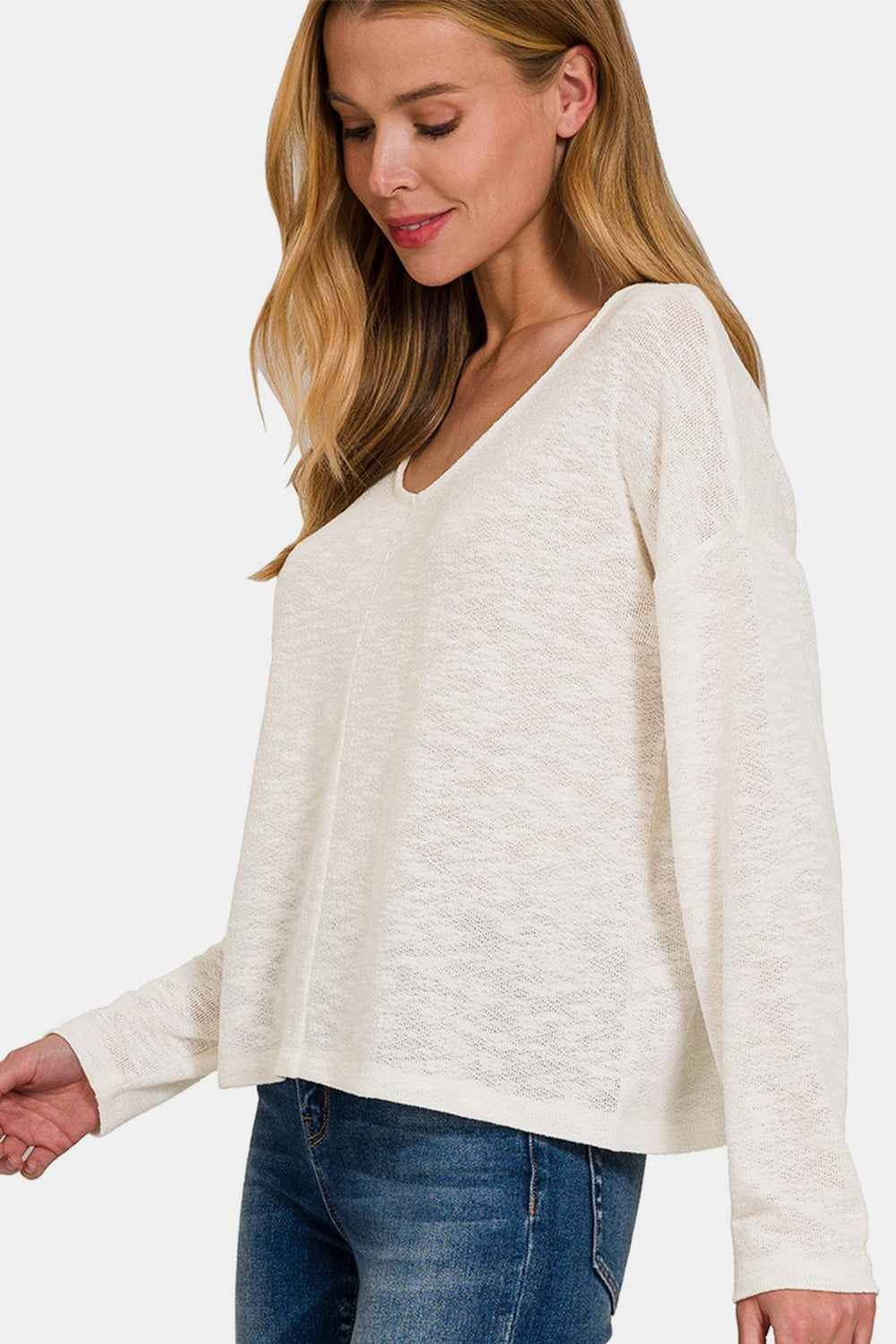 Dropped Shoulder Long Sleeve - Ivory