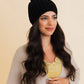 Chunky Cable Knit Pom Beanie: Ivory