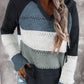 Color Block Knitted Hoodie - Multiple Colors Available