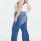 BAYEAS High Waist Release Hem Wide Leg Jeans