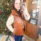 Persistence Pays Off Faux Leather Puffer Vest